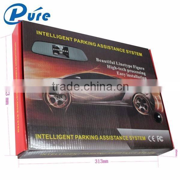 Hot selling reverse parking sensor with car rearview mirror monitor radar with lcd display