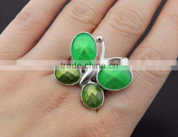 Young lady favorite Drip process alloy varied smart butterfly rings