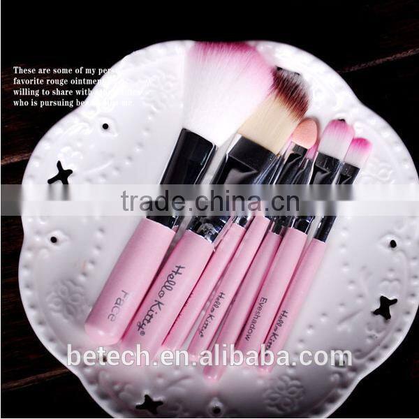 hello kitty makeup brushes pink wood handle synthetic hair make up brush set