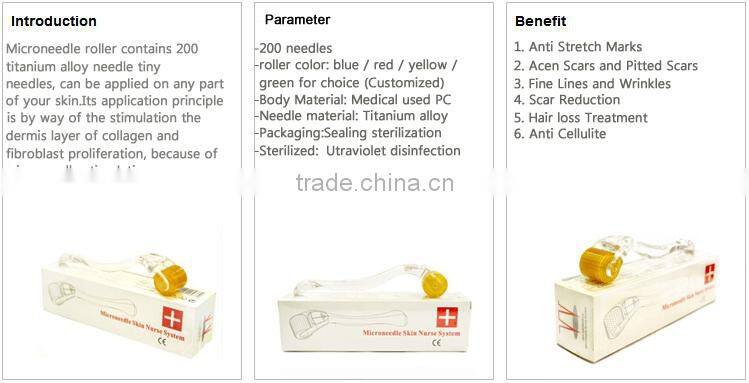 2016 Flagship ! mt derma roller 200needles for face