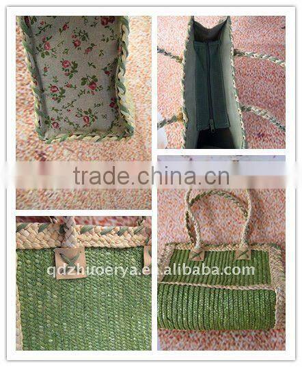 women wheat straw bag with cotton