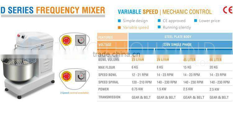 Cheap Dough Mixer - 23 Liters, Variable Speed, Mechanic Control, CE, HG20D2