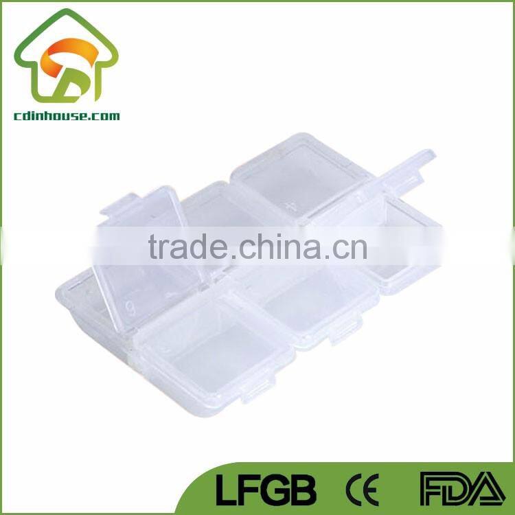 Plastic 6 Compartment Storage Pill Box