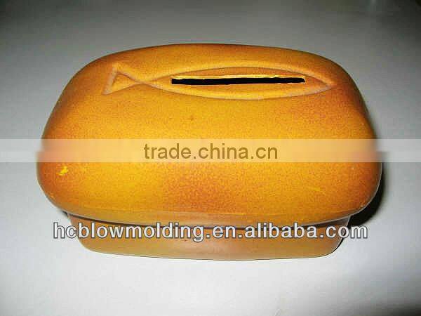 OEM BLOW MOLDING plastic saving Box/coin bank pp Huizhou factory