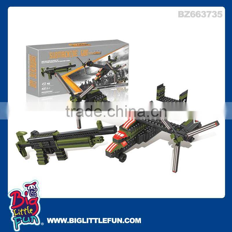Military toys play set,toy gun military and fighter plane toy block