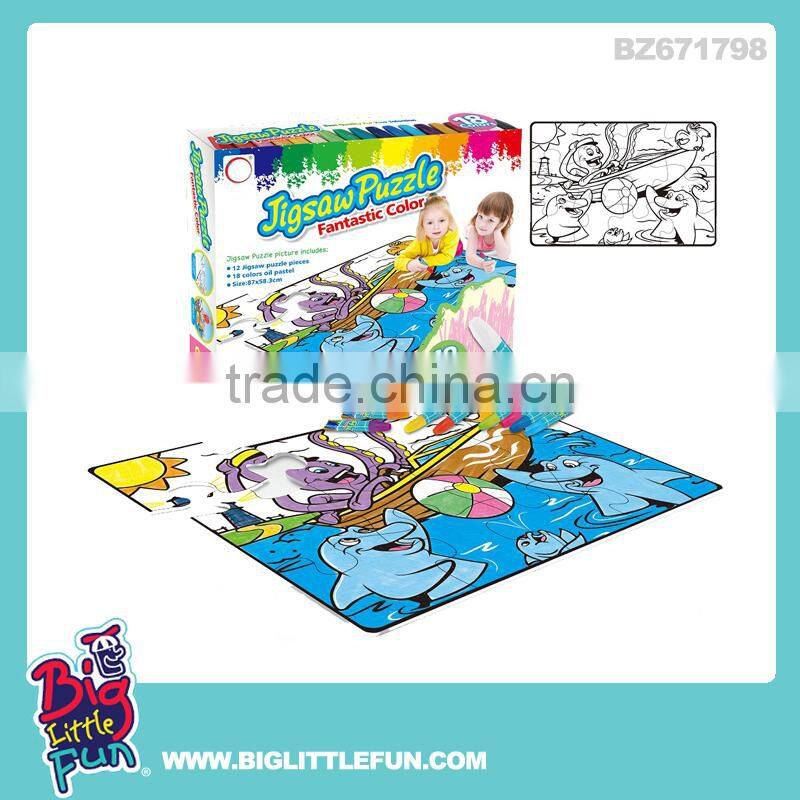 Drawing educational toy,doodle toys jigsaw puzzle with crayon
