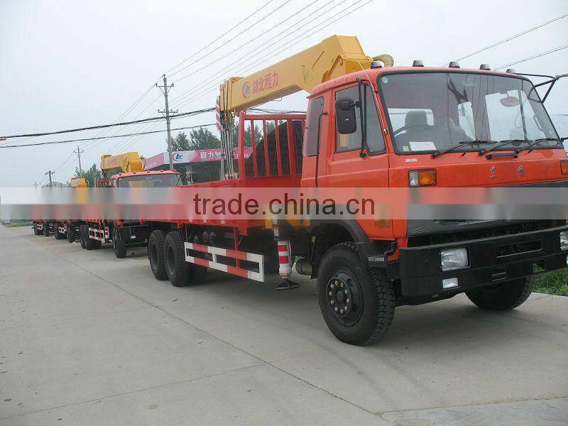 dongfeng 8x4 truck with crane,truck with loading crane,crane truck with flatbed