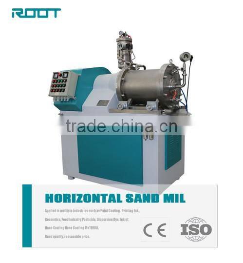Horizontal pin type bead mill for inkjet ink in nano size