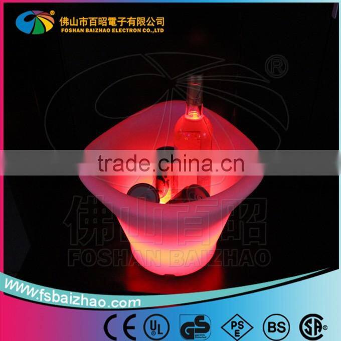 Illumianted waterproof IP65 led rechargeable li battery operated led ice bucket/wine cooler