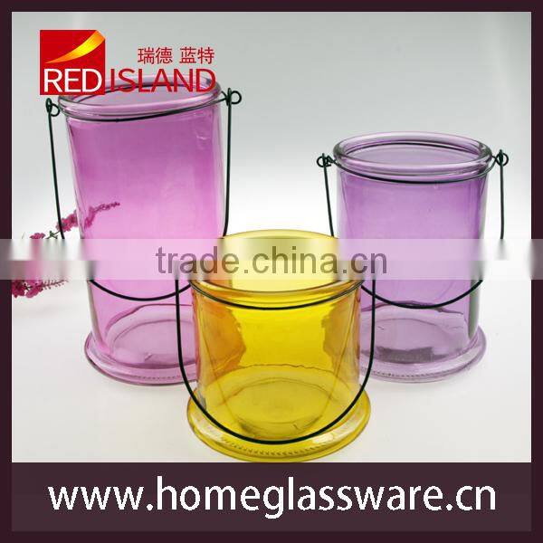 colorful hanging glass jar for candle