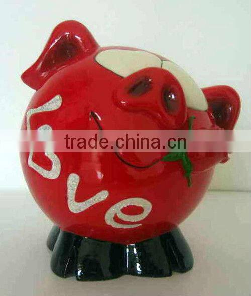 Artificial polyresin piggy coin box