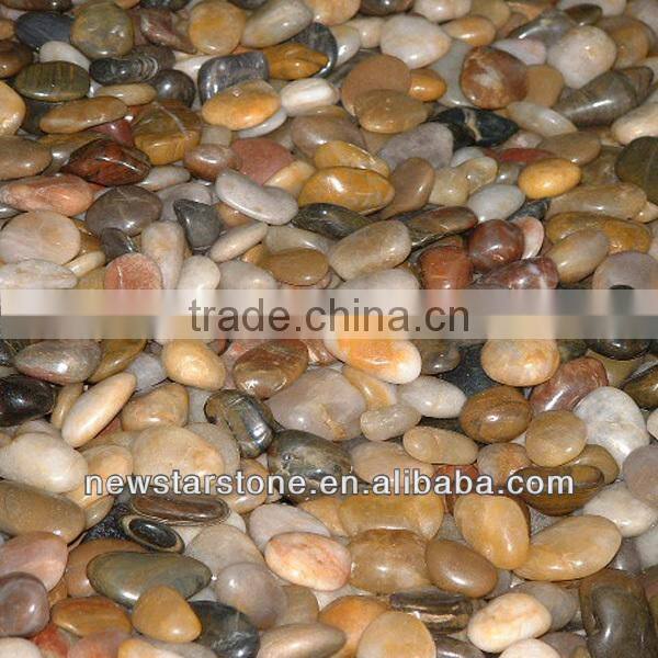 colorful mixed polished pebbles