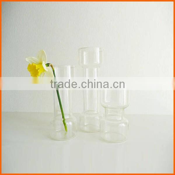 Hot sale new design clear pyrex glass candle holder
