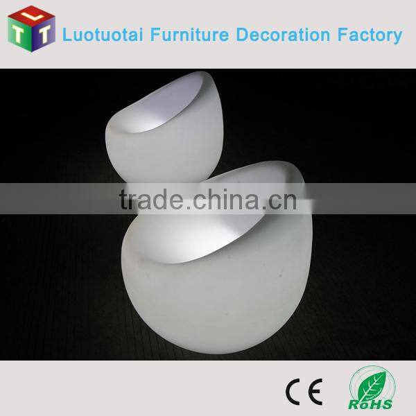 PE plastic illuminated rechargeable battery led bar chair