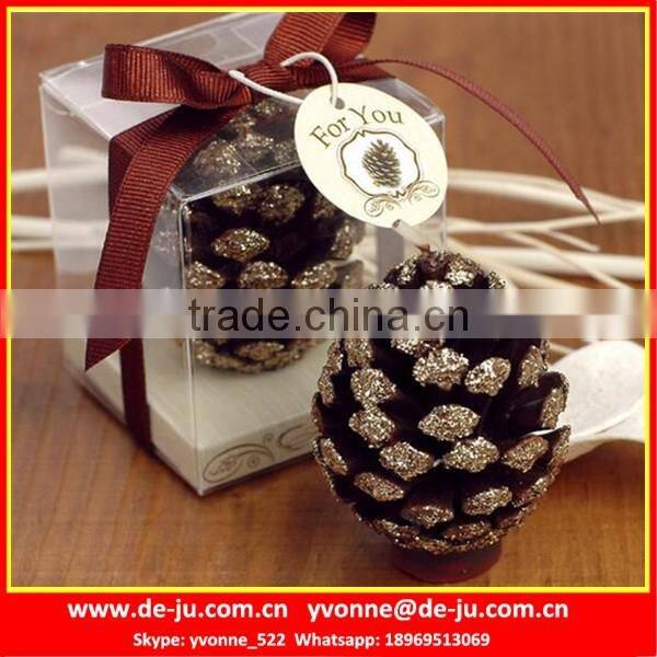 Pine Cone Silver Embellishment Exquisite Carved Candles Price