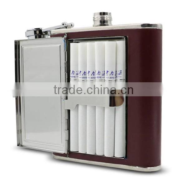 Stainless steel wine bottle , Leather hip flasks