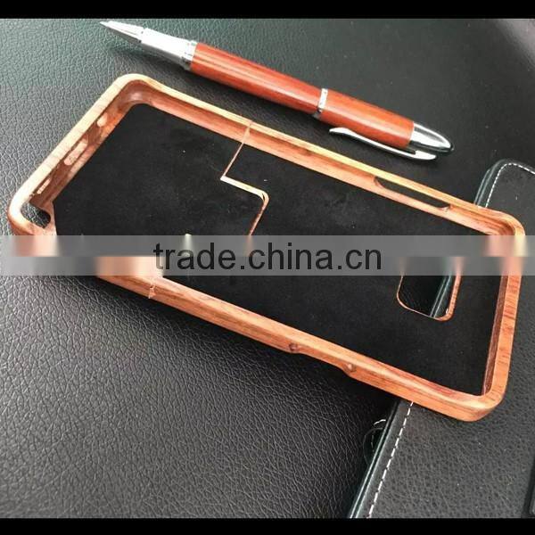 Hot selling natural real two part rose wood phone cases for Samsung note7