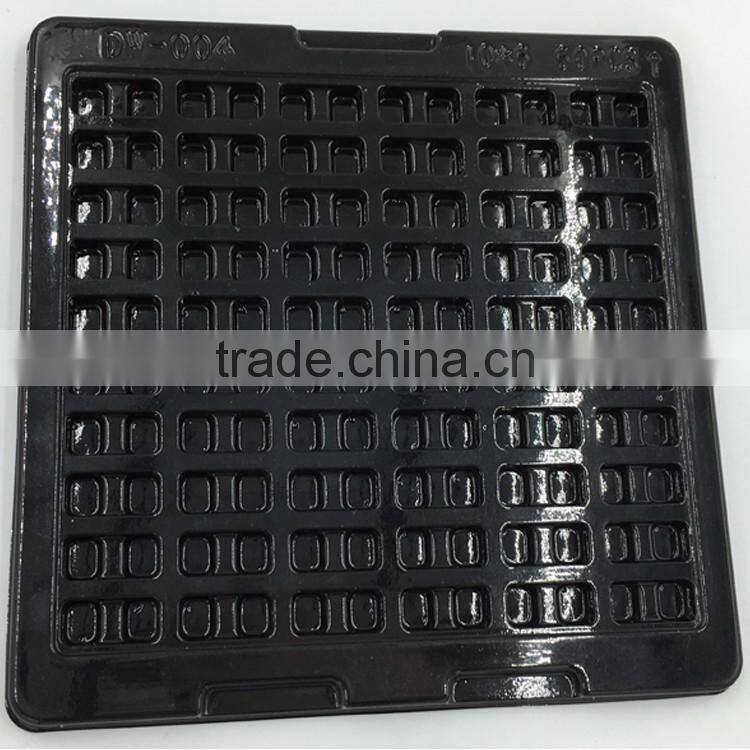 ESD plastic blister packaging tray with dividers for electronic component