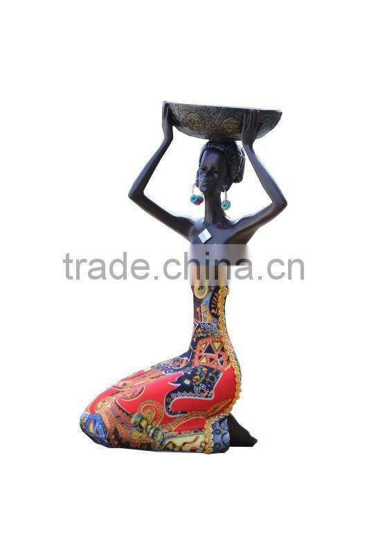 table decoration resin fabric african lady candle holder souvenir