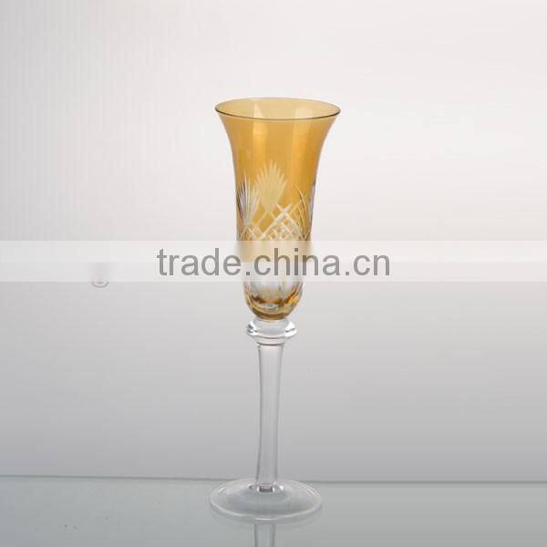 14oz colorful etched red wine glass