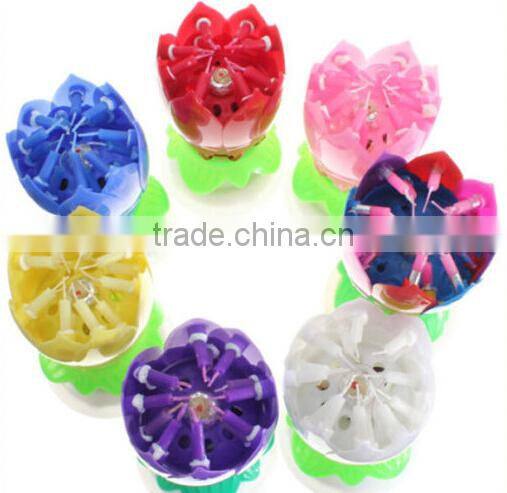 Intelligent+ Multicolors Musical Blossom Lotus Flower Rotatable Birthday Candles