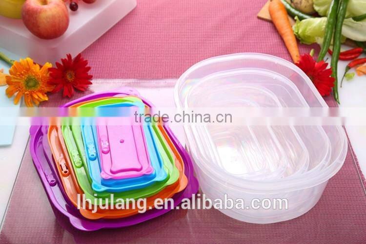 BPA-Free useful plastic food container set with lid/5pcs plastic food container set with lid