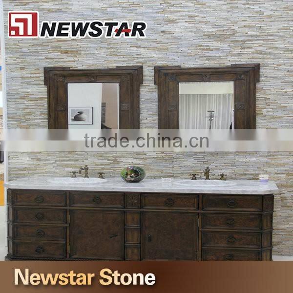 Newstar polished double sink bathroom countertop