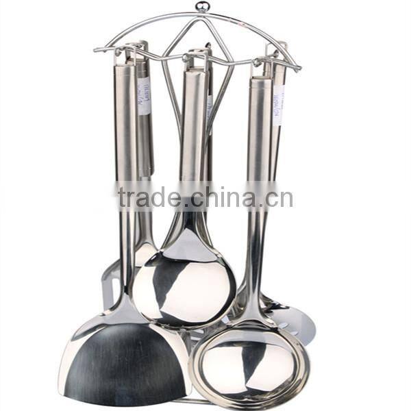 7pcs Stainless steel cookware set,S/S spatula-spoon-meat fork-rack set