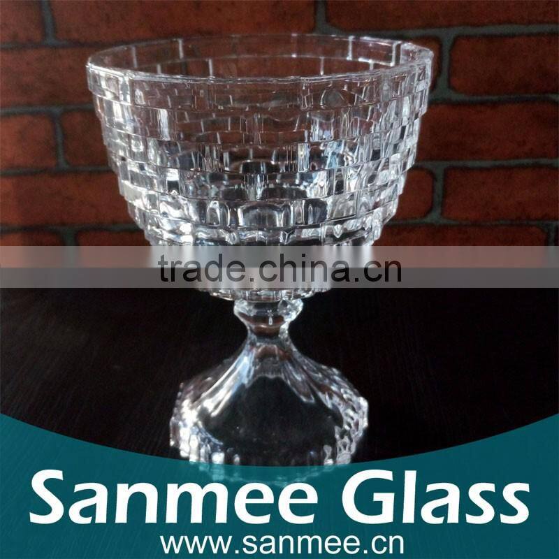 Elegant Embossed Ice Cream Bowl Hot Sale Gift Glass