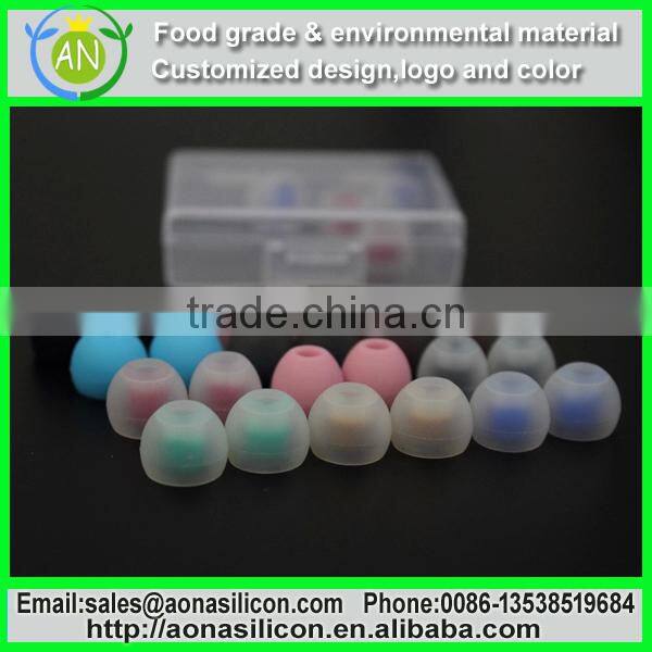 Food grade silicone material in ear headphone round case for mobile,MP3