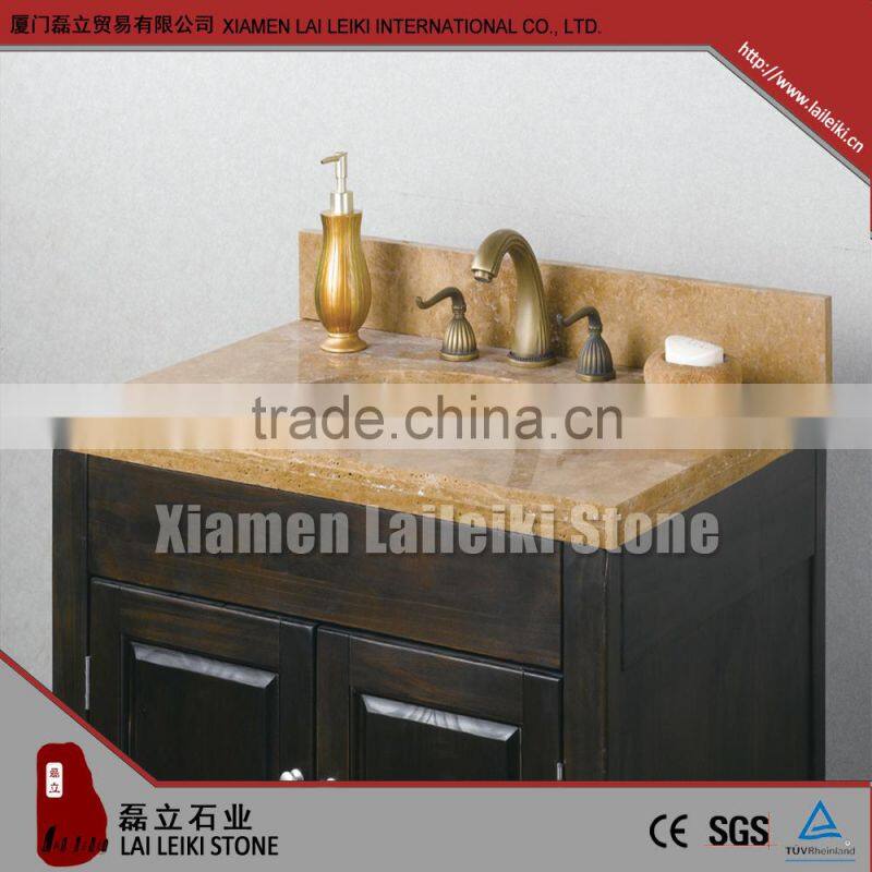 Coffee Travertine Marble Bathroom Vanity Top