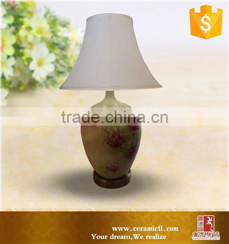 Round blue antique vintage porcelain table lamps