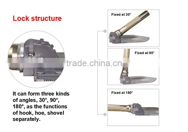 2015 New Concept Outdoor Multifuction Automotive Tools with Shovel Knife Hammer and Hoe