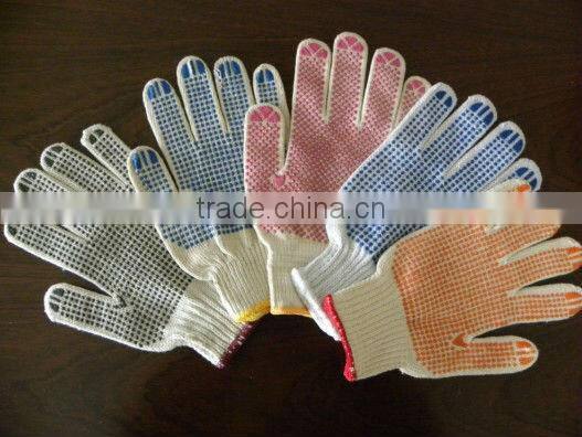 knitting work gloves with PVC dot