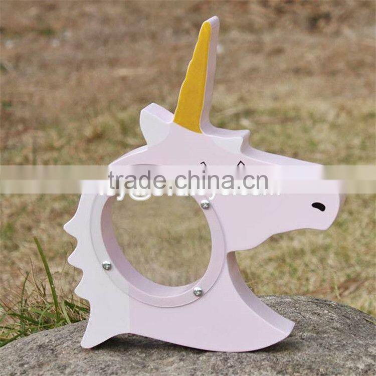 New design lovely wooden unicorn piggy bank for kids W02A257