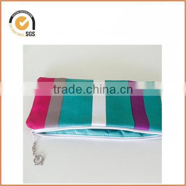 Canvas Pencil Case Zipper Pouch - Lime Green with Brown Flowers, Lime Green Zipper By Chiqun Dongguan CQ-H01085