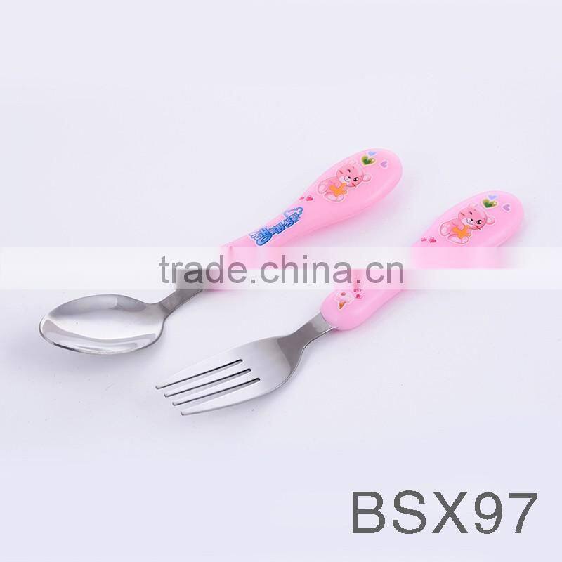 BSX97 Hot Selling Lovely Cheap Stainless Steel Baby Spoon for Feeding