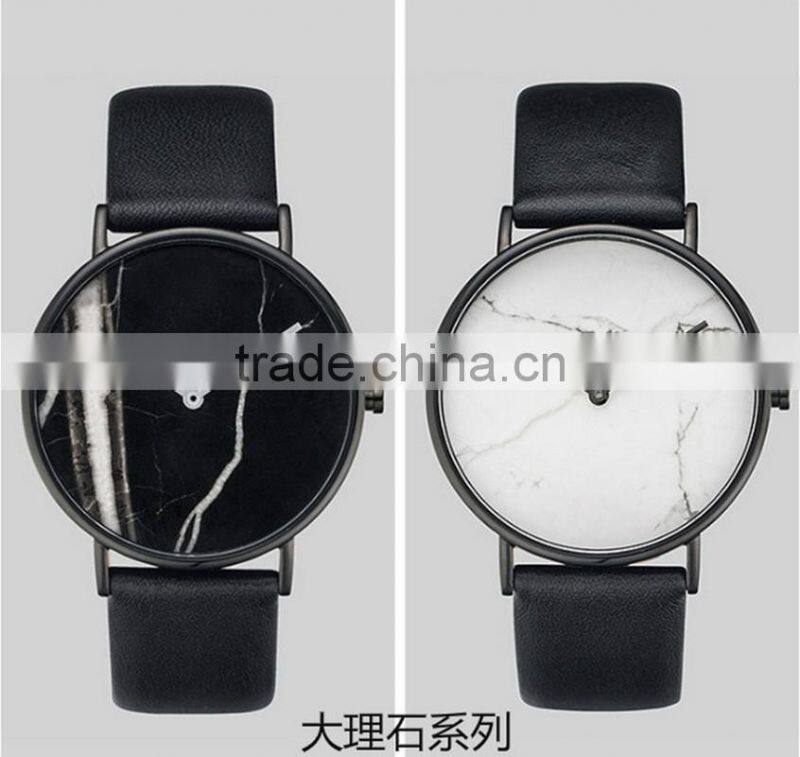 British Style Marble Face Watches Hot Fashion Marbling Stripe Creative Quartz Leather Watch men business wristwatch