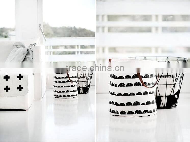 High Quality Canvas Laundry Basket Collapsible Kids Art Storage Systems With Handle