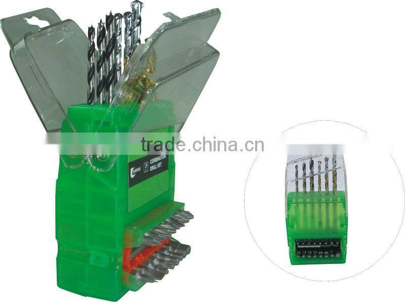 29pcs nice masonry drill bit,wood drill and bit set in plastic case