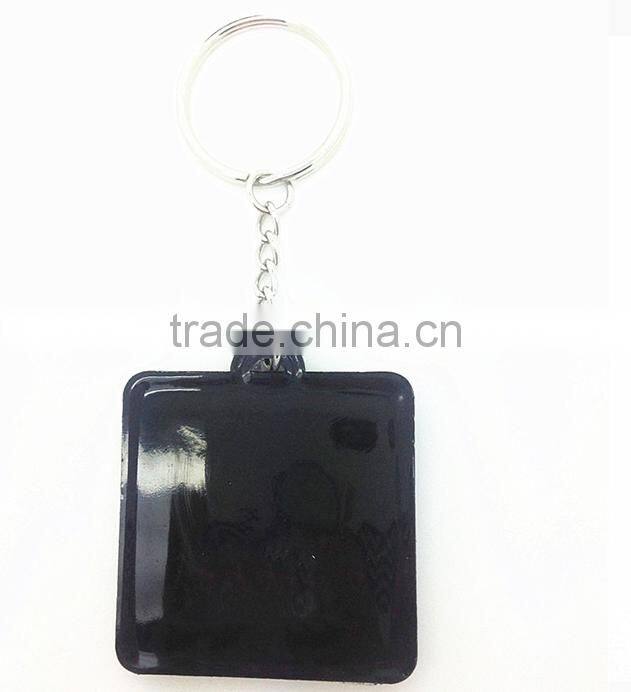 Factory supply square shape custome silicone rubber keychains