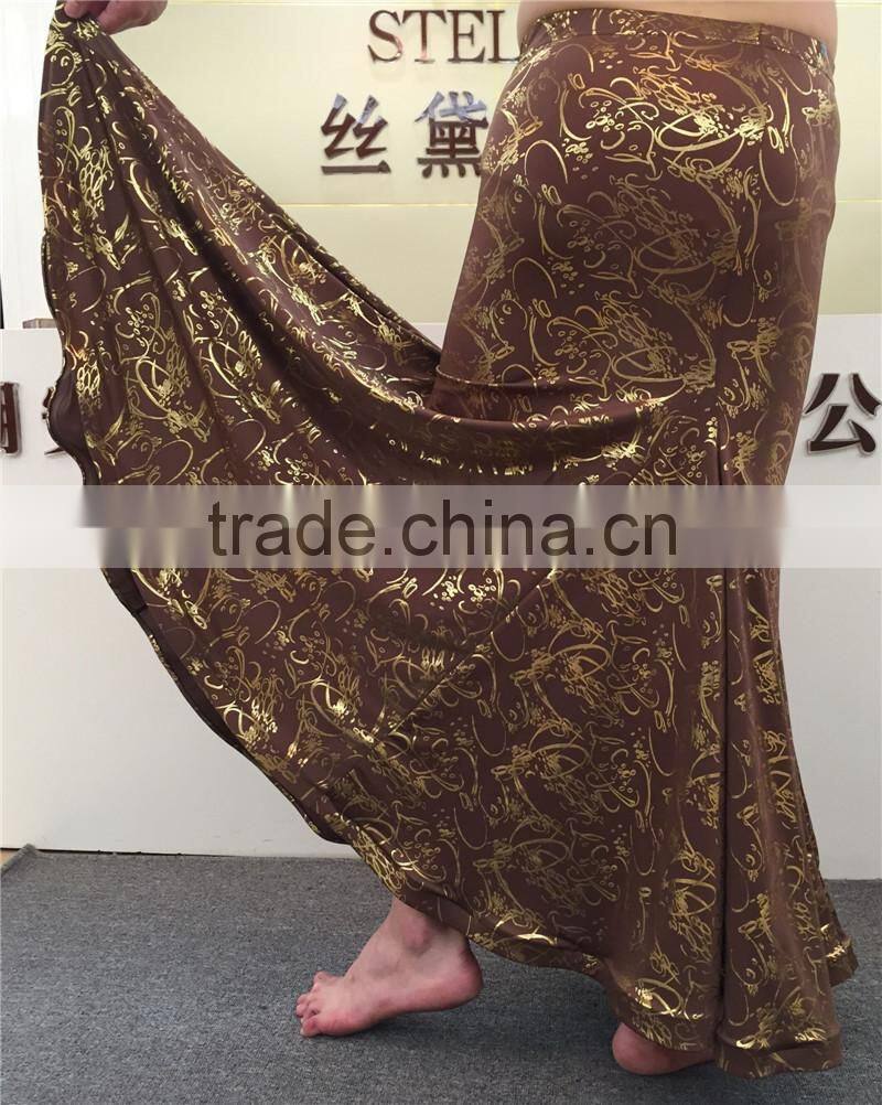 Stretchy metallic belly dance trumpet mermaid fusion skirt