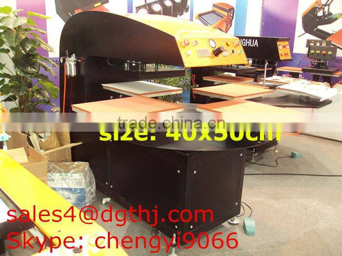 four stations sublimation heat press machine,Heat transfer press machine with 4 stations