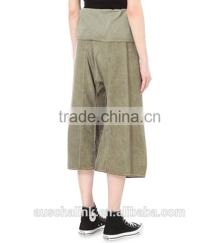 custom ladies cropped cotton trousers patterns new design