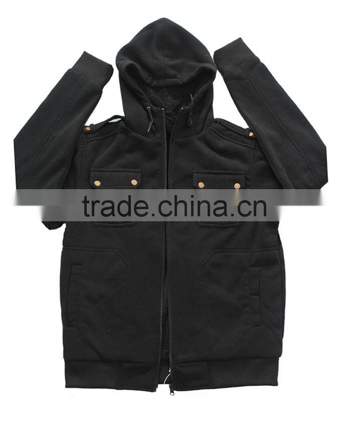 2016 New Style full zipper men's fleece hoodie jacket