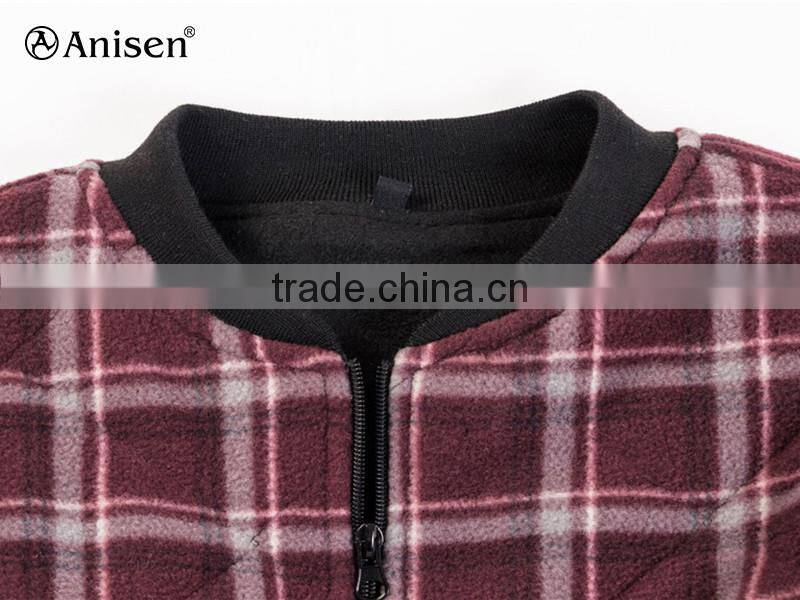 wholesale OEM male in china clothing high quality men shirt quilted fleece jacket