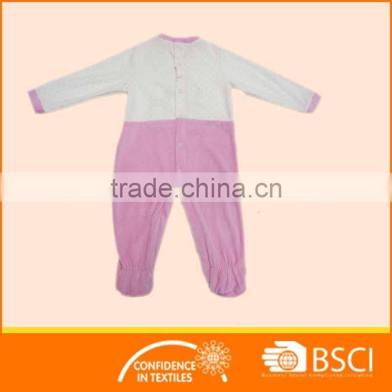New Fashion Cartoon Light Pink Long Sleeved Cotton Baby Clothes Romper