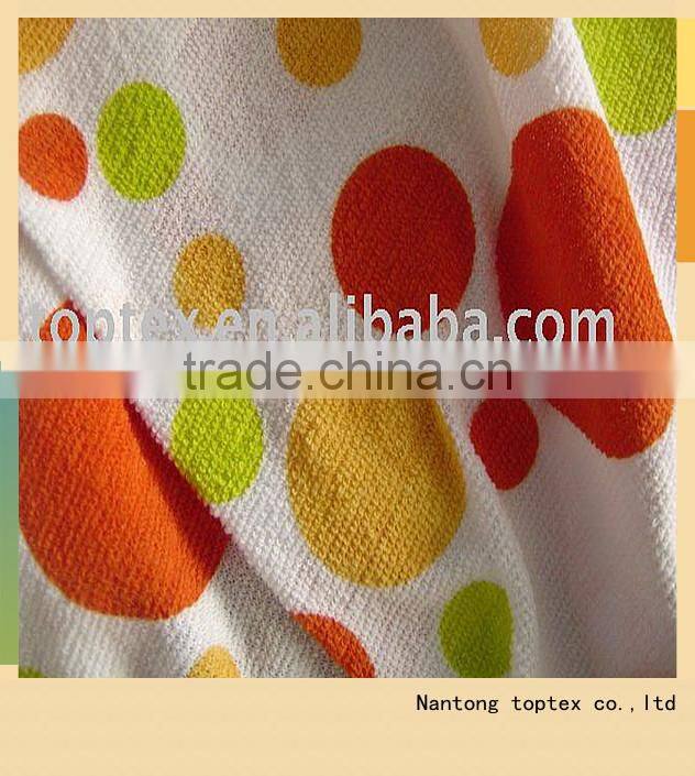 polyester/cotton printed terry fabric