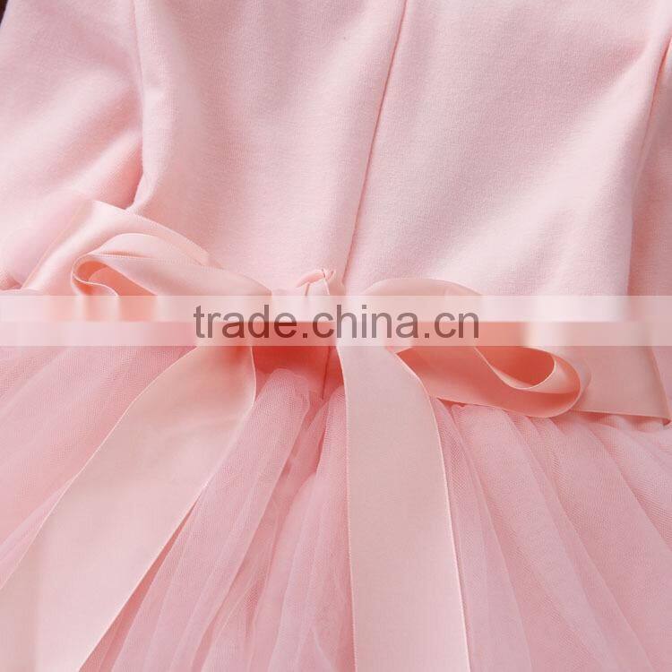 2017 New Style Winter Fall baby girls Pink Princess Flower Party dress baby dresses girls Purple long sleeves designer dresses