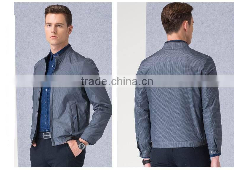 Men Stand Collar Polyester Ripstop Casual Business Jacket